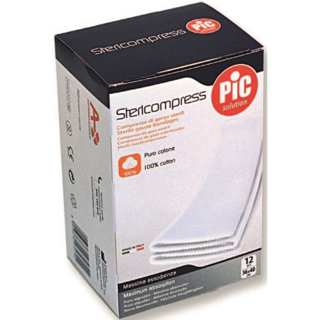 1 - Garza Idrofila sterile cm.36x40 Astuccio da 12 buste compresse