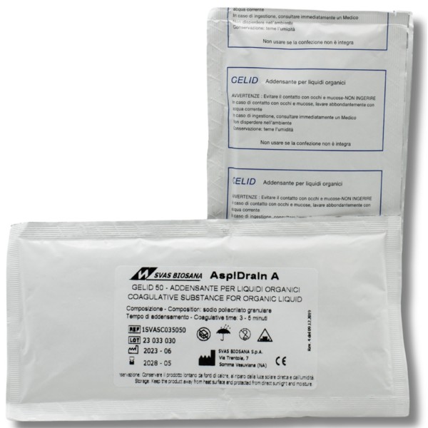 GELID raccolta liquidi biologici busta polvere assorbente gelificante gr.50