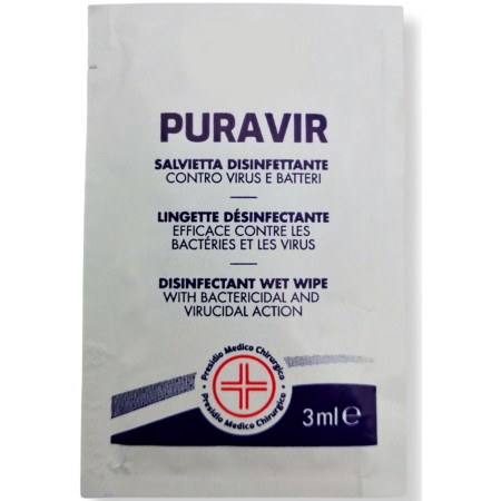 1 - Salviette disinfettanti Puravir PMC in confezione da 10