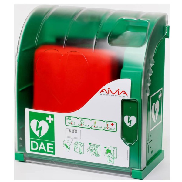 Teca per defibrillatore con allarme e riscaldamento da esterno AIVIA