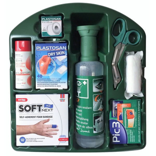 Valigetta di Pronto Soccorso oculare, ustioni e medicazione 340x80x380 mm