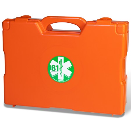 1 - Valigetta di Pronto Soccorso per aziende del GRUPPO A e B attacco a parete  ALL. 1 DA 3 LAVORATORI 460x345x145 mm