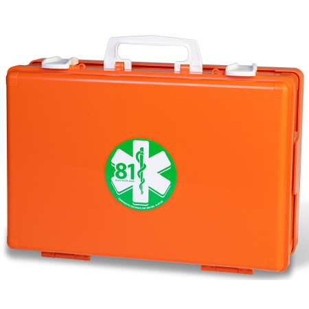 1 - Valigetta di Pronto Soccorso per aziende del GRUPPO A e B attacco a parete ALL. 1 DA 3 LAVORATORI 395x135x270 mm