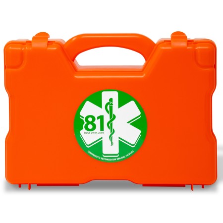 1 - Valigetta di Pronto Soccorso per le aziende del GRUPPO C attacco a parete, ALL. 2 FINO A 2 LAVORATORI 285x210x87 mm