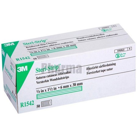 1 - Strisce sterili per suture in TNT rinforzate Conf.da 6 strisce 6x38 mm tipo STERI STRIP