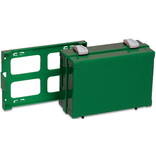 Valigetta Pronto Soccorso Vuota MEDISAN Verde, Attacco a Muro, con divisori interni Tenuta Ermetica 235x200x87 mm