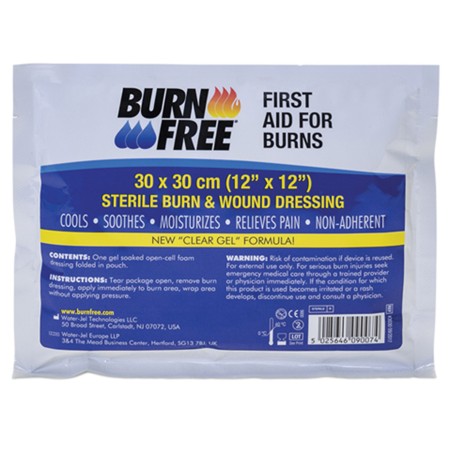 1 - Bendaggio Pronto Soccorso a base di Hydrogel per ustioni sterile BURNFREE Garza 30x30 cm