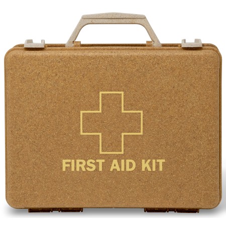 1 - Valigetta Pronto Soccorso Vuota FUTURA Color Legno, 100% Materiali Riciclati, Supporto Muro 250x190x90 mm