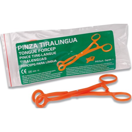 1 - Pinza tiralingua Pronto Soccorso in policarbonato 160 mm --