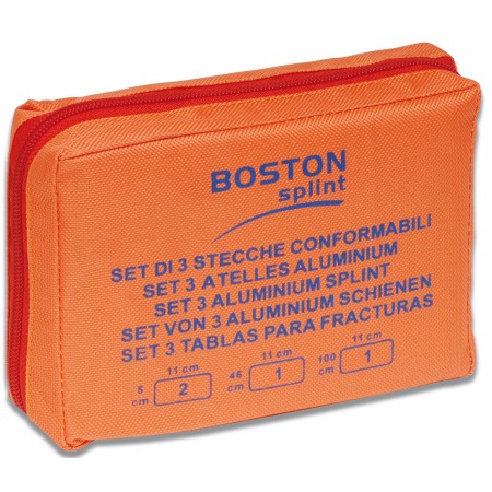 1 - Kit Boston con stecche conformabili per fratture in tre misure set 3 misure in borsetta nylon --