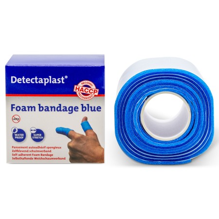 1 - Cerotto Bendaggio Autoadesivo DETECTAPLAST 6x100 cm colore BLU latex free
