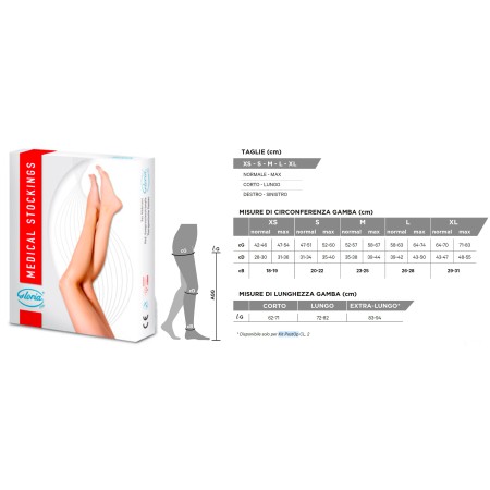 2 - Gloria Med Kit monocollant lungo max sx CL2 + monocollant Strong 261 + 2 calze di fissaggio CL2 Calze a compressione graduat