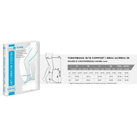 1 - Gloria Med Monocollant Sinistro Calza Antitrombo THROMBOSIS 18 AGG CORTO P. Chiusa 18 mmHg