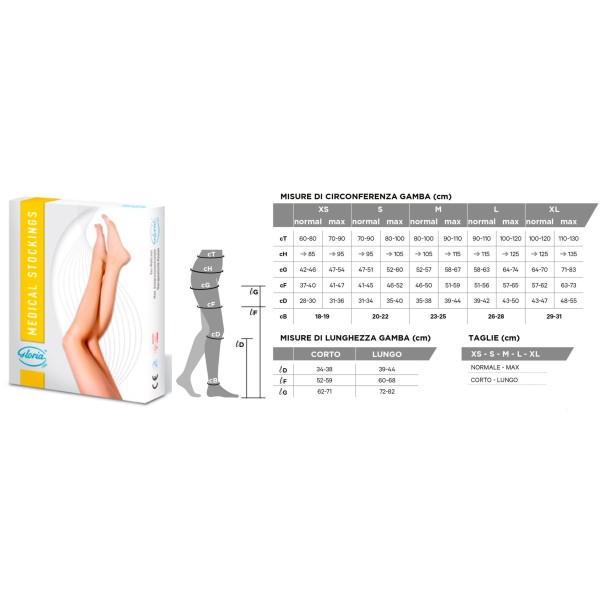 Gloria Med Monocollant COMFORT 242 CORTO AGG MAX SINISTRO Cotone 2° classe P. Aperta beige CL2 23-32 mmHg