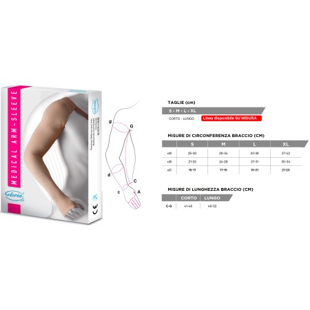 2 - Gloria Med Bracciale 101 CGH LUNGO senza Palmare Autoreggente 1° Classe CL1 18-21 mmHg