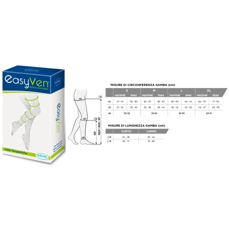 2 - Gloria Med Monocollant EASYVEN 2 LUNGO AGG MAX SINISTRO P. Aperta Medicali Poliestensivo Cotone Beige Calze a compressione g