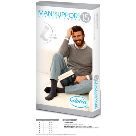 1 - Gloria Med MAN SUPPORT 15 Gambaletti Sintetico uomo colore Marrone Calze a compressione graduata 15/18 mmHg