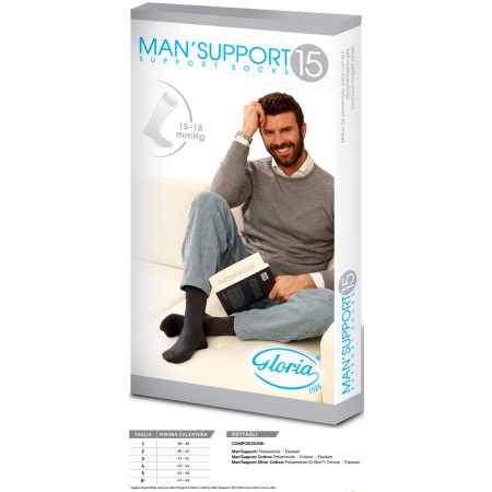 2 - Gloria Med MAN SUPPORT 15 Gambaletti Sintetico uomo colore Marrone Calze a compressione graduata 15/18 mmHg