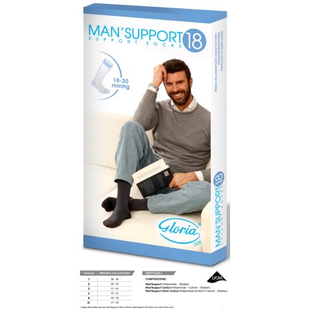 1 - Gloria Med MAN SUPPORT 18 Gambaletti Sintetico uomo colore Antracite Calze a compressione graduata 18/20 mmHg