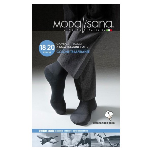 Prime Modasana Gambaletti Cotone Calze a compressione graduata uomo NERO 18/20 mmHg