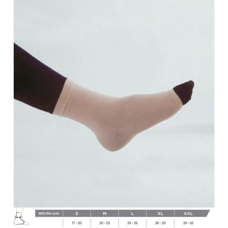 1 - Gloria Med Cavigliera tutore piede Vegal Poliestensiva KKL.1 a Compressione Leggera 15/20 mmHg Cotone BEIGE