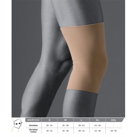 1 - Gloria Med Ginocchiera tutore gamba ortopedico Poliestensiva Compressione Media KKL.2 Cotone BEIGE