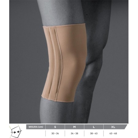 1 - Gloria Med Ginocchiera tutore gamba ortopedico Poliestensiva Compressione Media KKL.2 Stecche Laterali Sintetico BEIGE