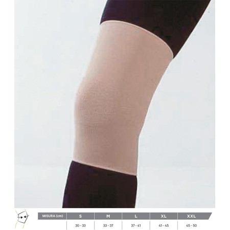 1 - Gloria Med Ginocchiera tutore gamba ortopedico Vegal Poliestensiva KKL.1 a Compressione Leggera 15/20 mmHg Cotone BEIGE