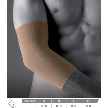 1 - Gloria Med Gomitiera Poliestensiva in Morbida e Calda Lana Merino Compressione Leggera BEIGE