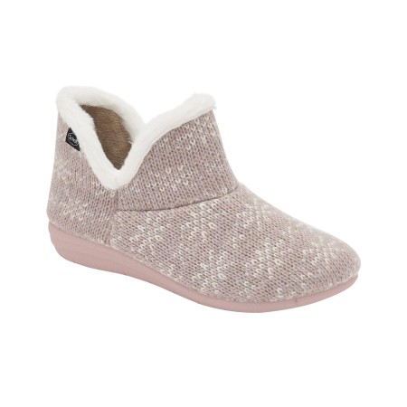 1 - CREAMY BOOTIE Scholl Dusty Rosa tomaia in tessuto + pelliccia sintetica