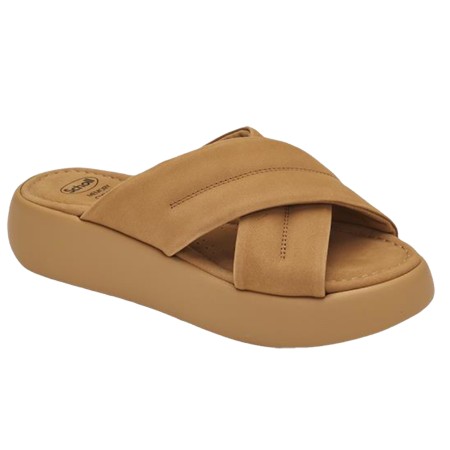 1 - BOCA CROSS Ciabatte Scholl Memory Cushion Colore Cognac --