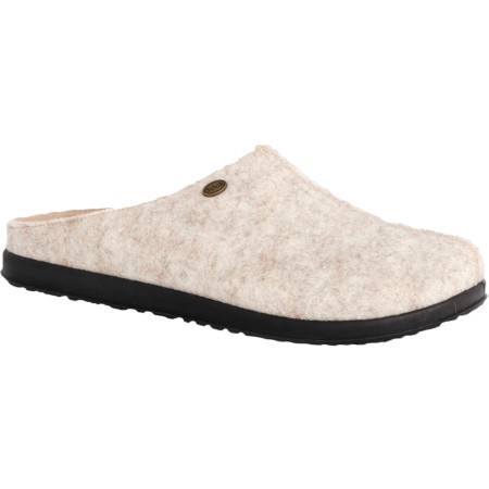 1 - ELISA Ciabatte Donna Scholl Pantofole in Lana e Pelle Scamosciata Color Beige