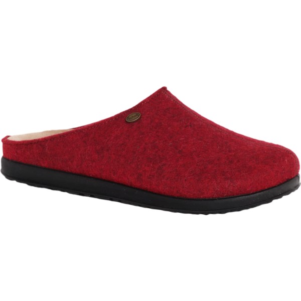 Prime ELISA Ciabatte Donna Scholl Pantofole in Lana e Pelle Scamosciata Color Dk Red