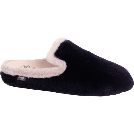 1 - MADDY DOUBLE Ciabatte Donna Scholl Pantofole in Ecopelliccia e Microfibra Color Navy Blue