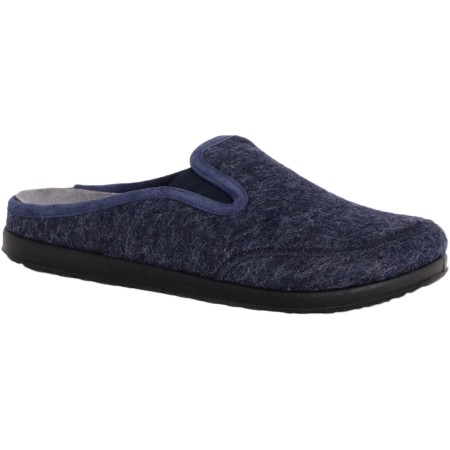1 - ELIO ELASTIC Calzature Pantofole Ciabatte Scholl Uomo in Lana e Pelle Scamosciata Color Navy Blue