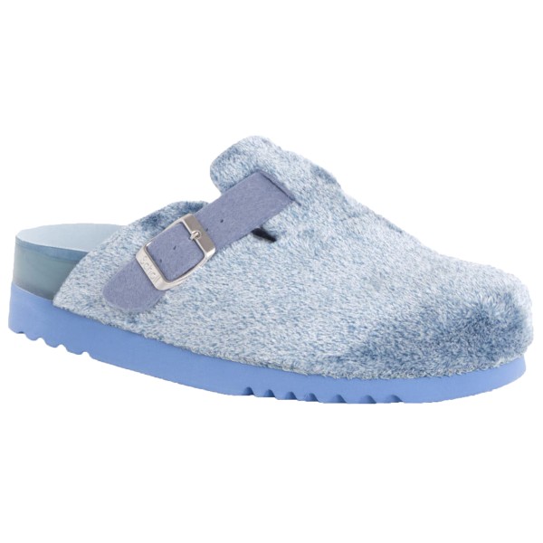 Prime POPPY Ciabatte donna Scholl Pantofole in Feltro Riciclato e Microfibra Color Light Blue -