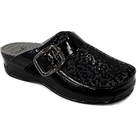 1 - GEMINI BUCKLE Calzature Scholl Donna in Tessuto Elastico e Pelle Scamosciata  Color Black