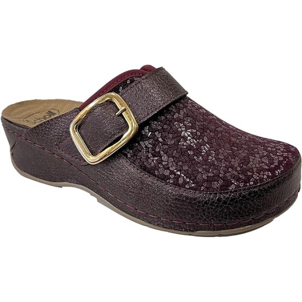 GEMINI BUCKLE Calzature Scholl Donna in Tessuto Elastico e Pelle Scamosciata  Color Bordeaux