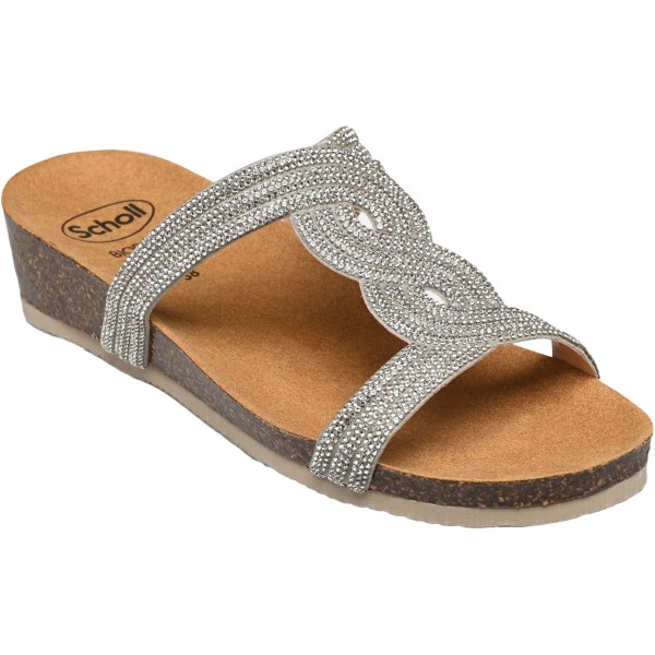 Ciabatte Estive Donna Scholl  DOHA T-BAR Colore Argento