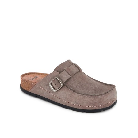 1 - Ciabatte Scholl BORA MOCCASIN Donna Pelle Scamosciata Colore Grigio