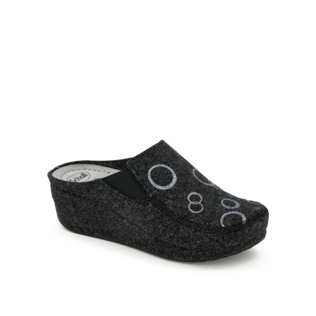 1 - Ciabatte Scholl INVERNESS WEDGE ELA Donna Lana Colore Nero