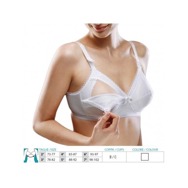 Orione Safte Maman mod 2222 Reggiseno Allattamento cotone coppe C apribili BIANCO