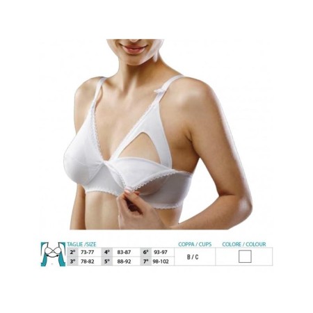 1 - Orione Safte Maman Reggiseno Allattamento cotone coppe C apribili BIANCO