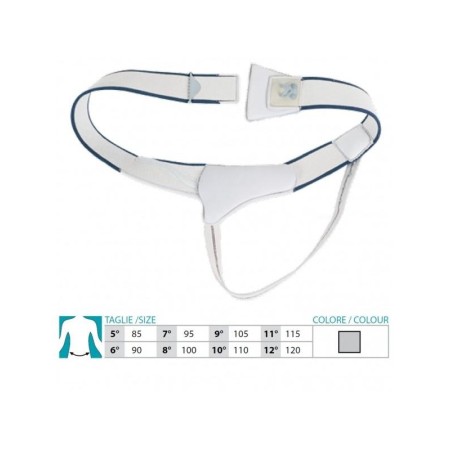 1 - Orione Safte Cinto Ernia Monolaterale pelotta piatta sinistra GRIGIO Art.353 -