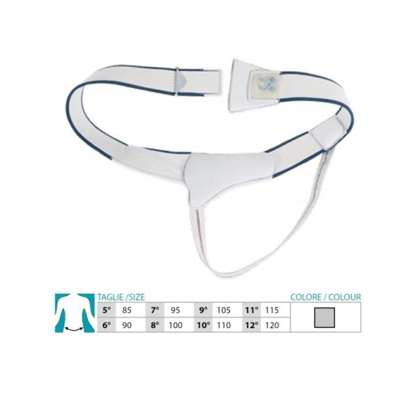 Orione Safte Cinto Ernia Monolaterale Taglie Grandi pelotta piatta sinistra GRIGIO Art.353