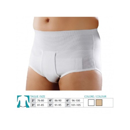 2 - Orione Safte Mutande Contenitive Cintoslip Ernia con pelotte aperto BIANCO Art. 319