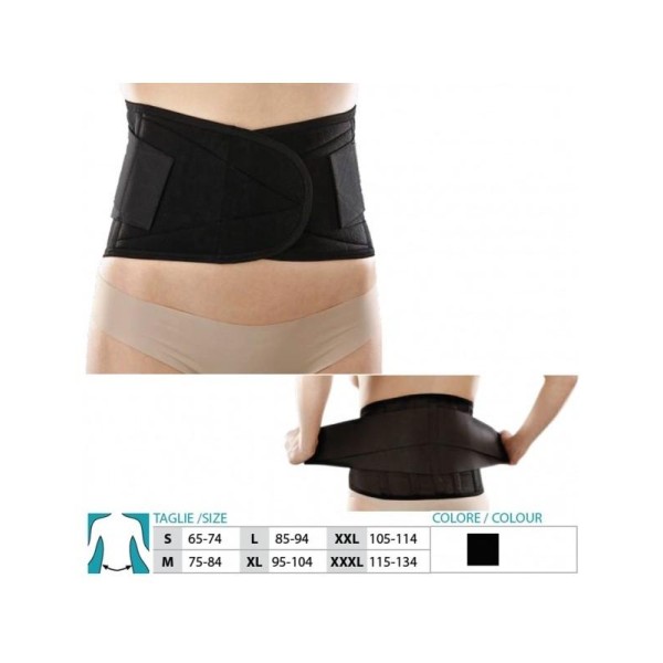 Orione Safte Corsetto Lombare steccato traforato con tiranti NERO