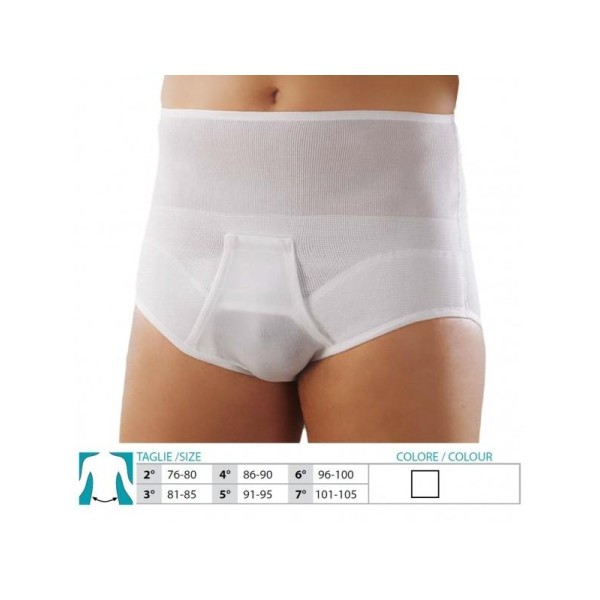 Orione Safte Mutande Contenitive Slip Post Operatorio Ernioplastica BIANCO Art. 304