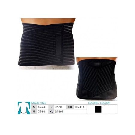 2 - Orione Safte Corsetto Lombare steccato con sostegno lombare a "V" NERO
