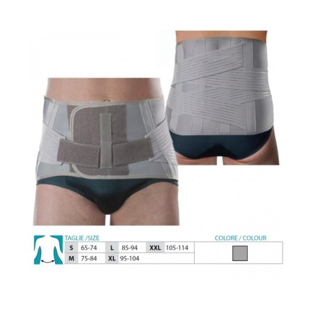 1 - Orione Safte Corsetto Lombare steccato tessuto elastico GRIGIO